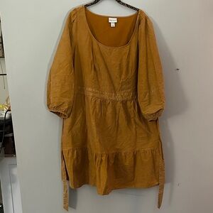 Universal Thread Burnt Orange Puff Sleeve Dress